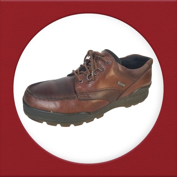 ECCO Track Gore-Tex Brown Leather Lace Up Sneaker Shoes Mens Euro 45‎ US 12 - Picture 2 of 16